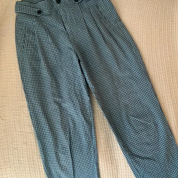 Sundance 10 Life Of Dreams Pants Trousers Checkered Plaid Blue Peasant Cottage 2 - Picture 9 of 10